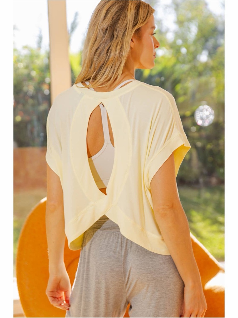 Rae Mode Lemon Chiffon Viscose Modal Open Back Top